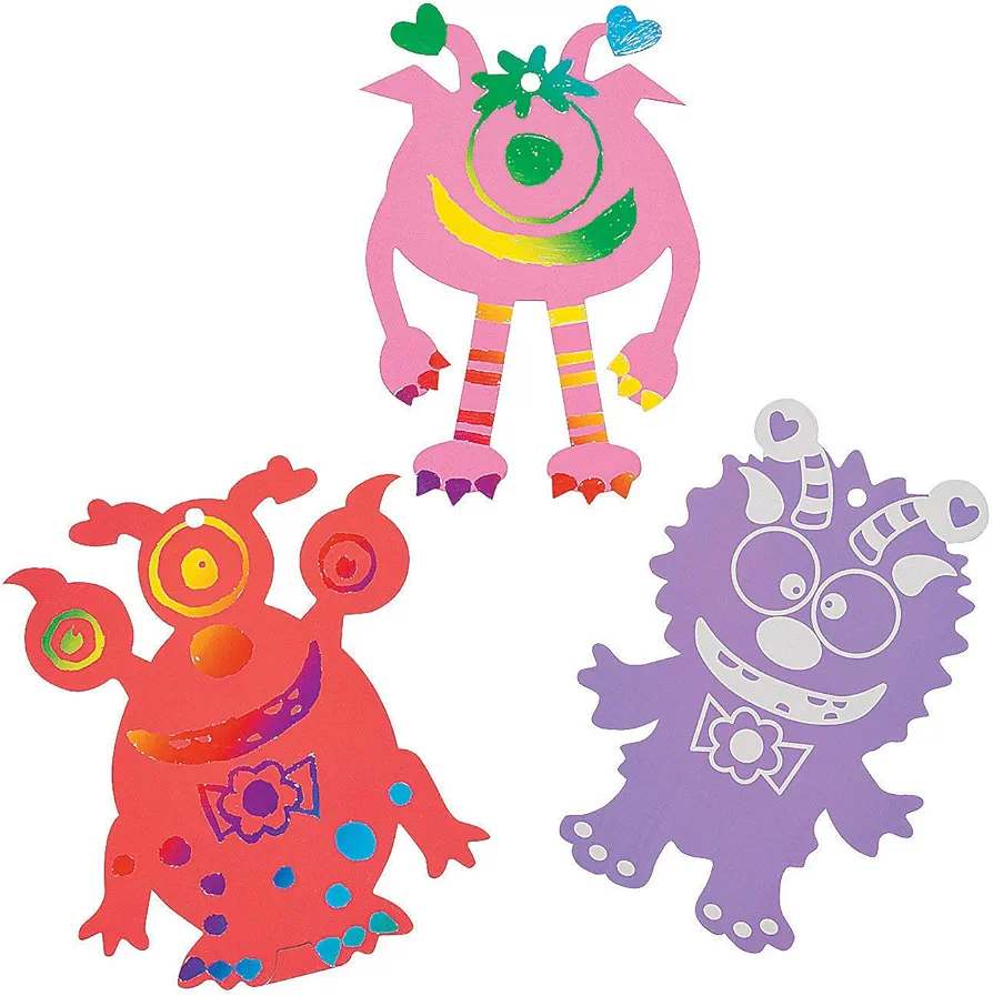 Magic Scratch Valentine Monsters - Crafts for Kids and Fun Home Activities