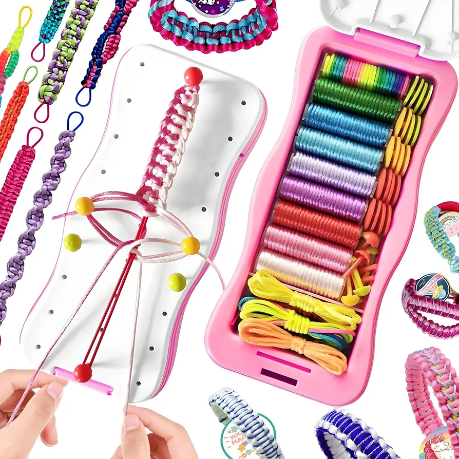 Friendship Bracelet Making Kit for Girls Arts and Crafts for Kids Age 8-12, Birthday Gifts Ideas for Girl Ages 7 8 9 10 11 12 Year Old - Popular Bracelets String Maker Craft Set