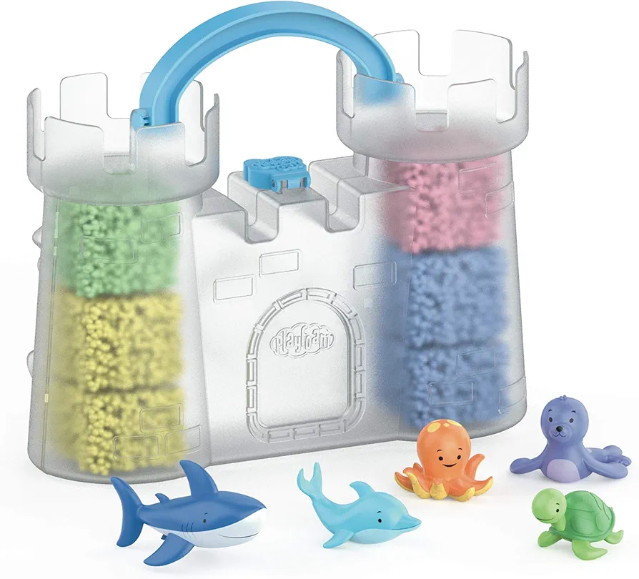 Educational Insights Playfoam GO! Squishy Sandcastle Play Set with Assorted Colors & 5 Sand Animal Toys, Fidget, Sensory Toy and Fun Summer Travel Toys for Kids, Boys & Girls Ages 3+