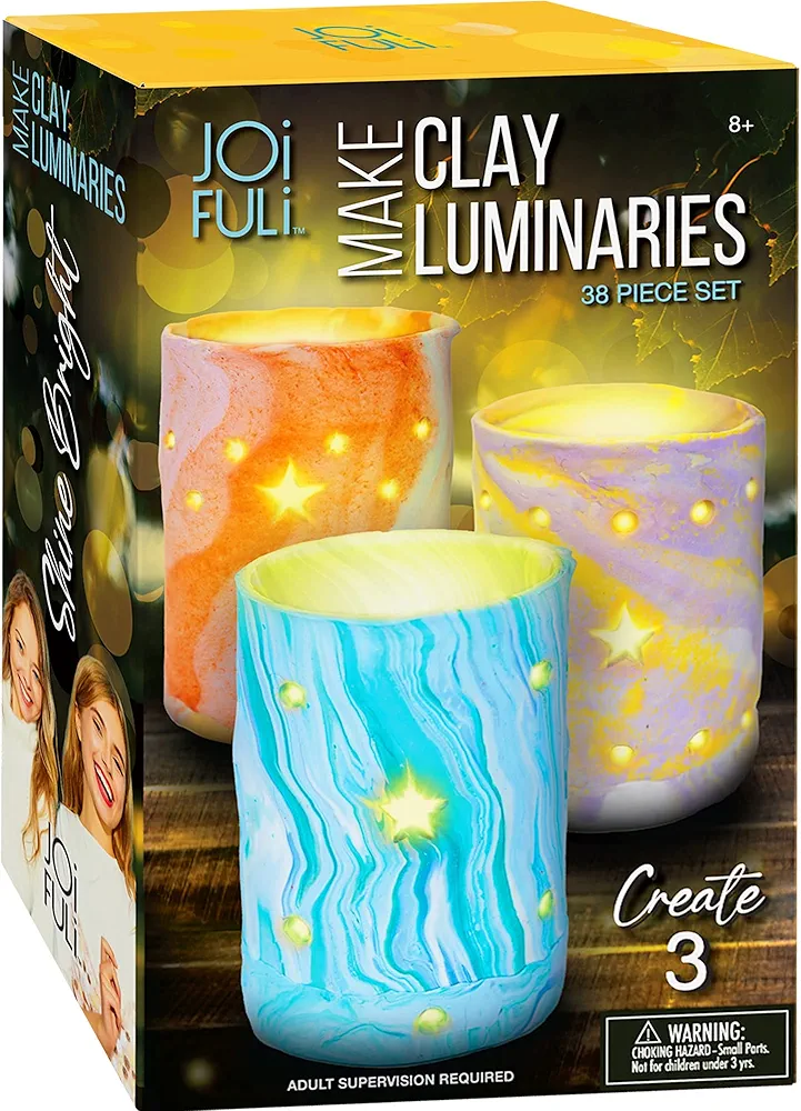 JOiFULi DIY Clay Luminaries Clay Craft Kit Gifts for Kids Girls and Boys Teens Ages 8 9 10 11 12 Years Old and Up