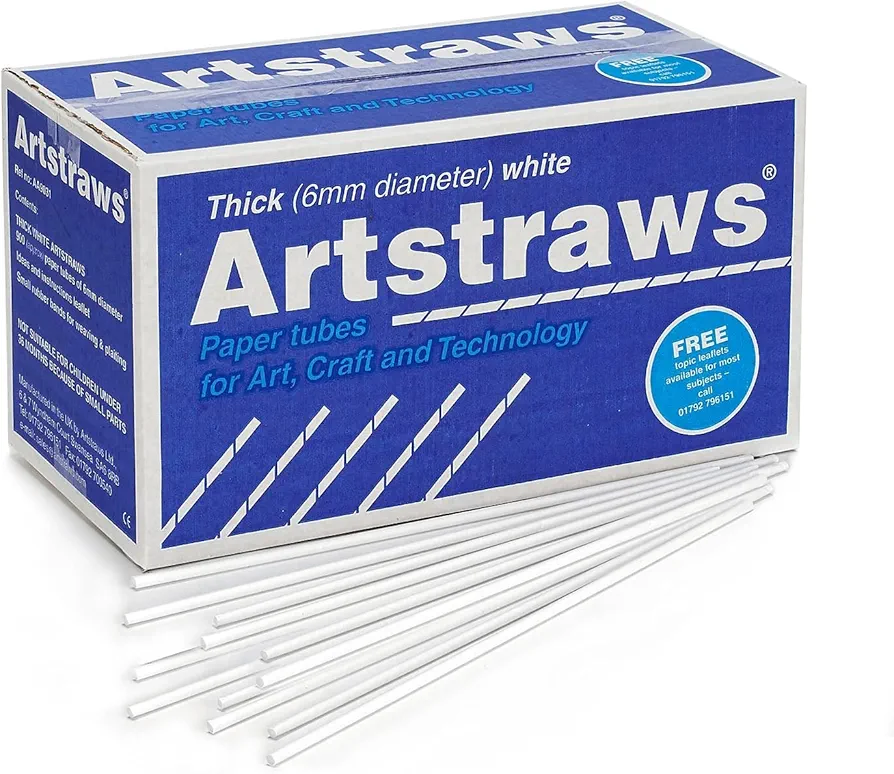 Creativity Street Artstraws Class Pack White, 6 mm