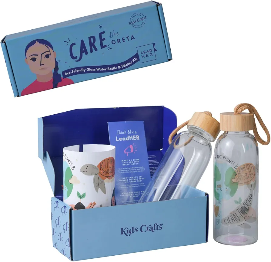 Water Bottle Decorating Kit with Stickers | Arts and Crafts for Kids Ages 8-12 DIY Craft Kit for Girls. Decorate Your own Water Bottle Great Birthday Gifts for Girls.