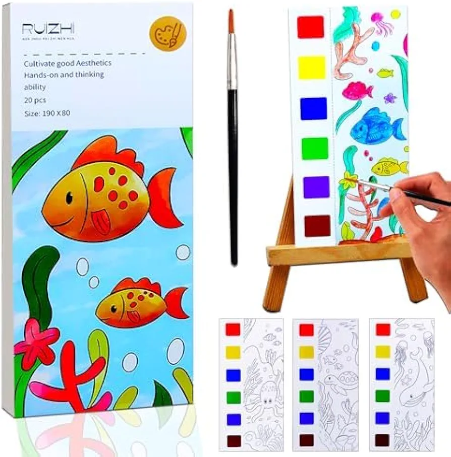 YXOTJHS Water Color Paint Sets for Kids, Pocket Watercolor Painting Book, Watercolor Coloring Books for Kids Ages 4-8, Mess Free Coloring for Toddlers, Arts and Crafts for Girls Boys Gifts