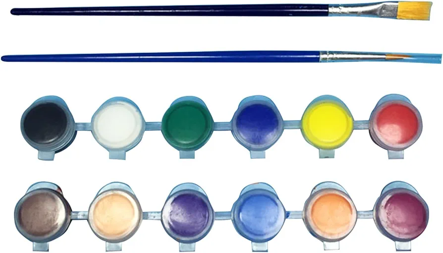 6 Color/12 Color Washable Paint Set for Kids Arts Crafts Toddlers Finger Paints Kids Classroom Painting Supplies, 14.5CM