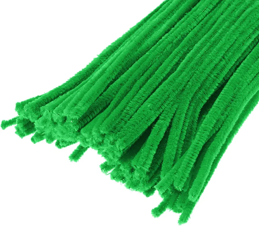 YOKIVE 100 Pcs Pipe Cleaners, Chenille Stems Decoration, Great for DIY Art Craft Supplies (6mm 12 Inch Green)