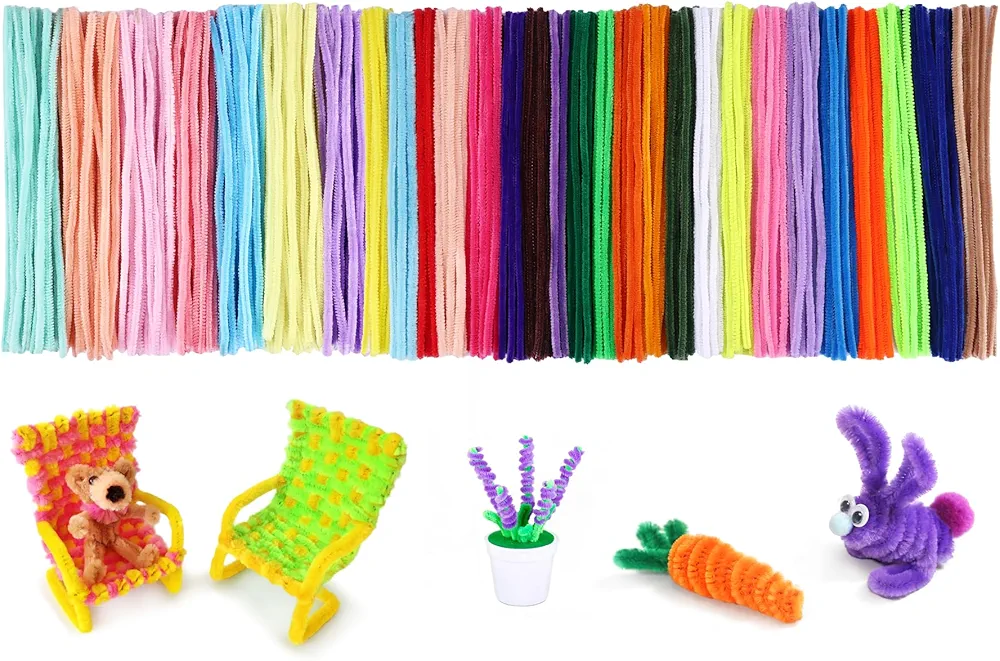 Pipe Cleaners, Draupnir 200PCS Pipe Cleaners Craft Supplies, 27 Colors Chenille Stems Multi-Color Pipe Cleaners Bulk for Creative DIY Art Craft Supplies (12inch x 6mm)