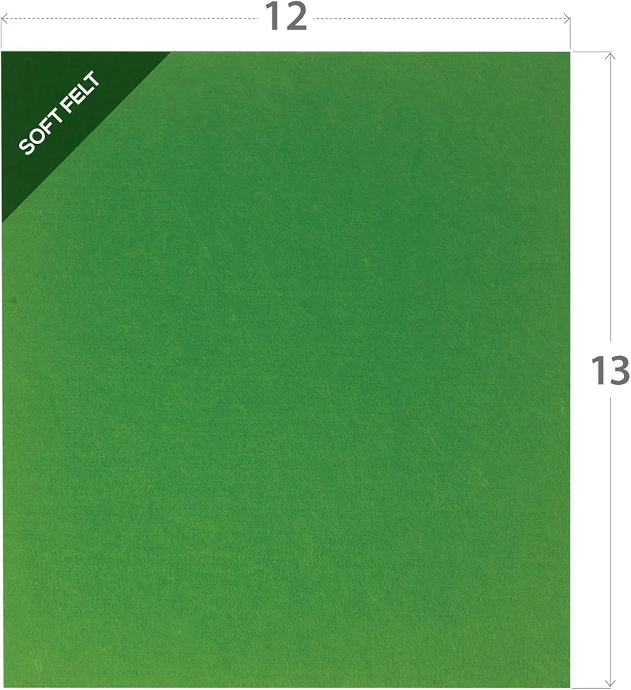Felt Board - Soft and Durable 5mm-Thick Multipurpose Sheet - Creative Storytelling for Classroom and Home School Learning, Office, Arts and Crafts - 12x13 Inches, Green