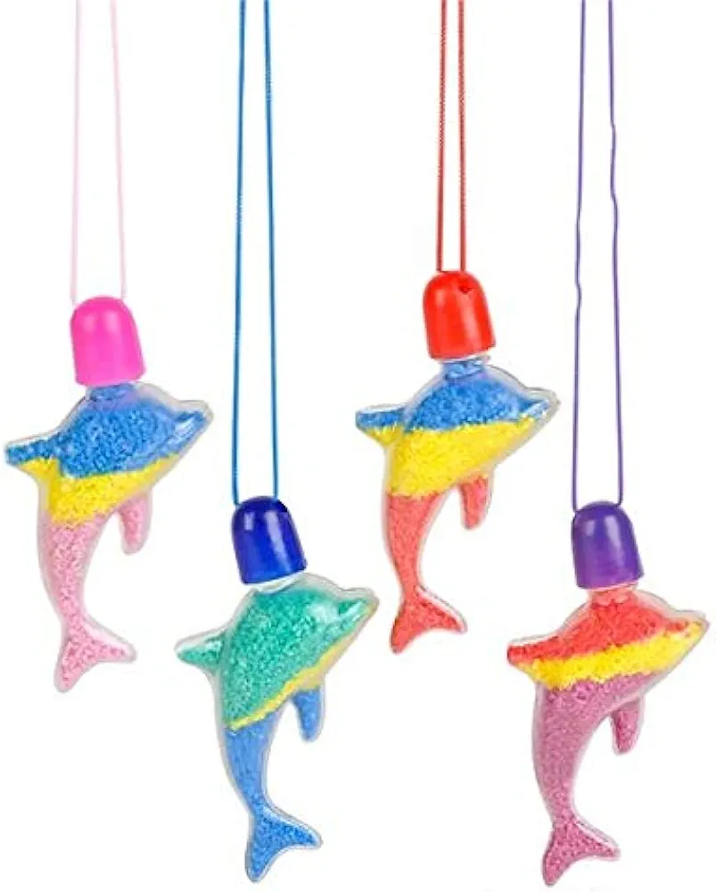 Rhode Island Novelty Dolphin Sand Art Necklaces 24 Pieces