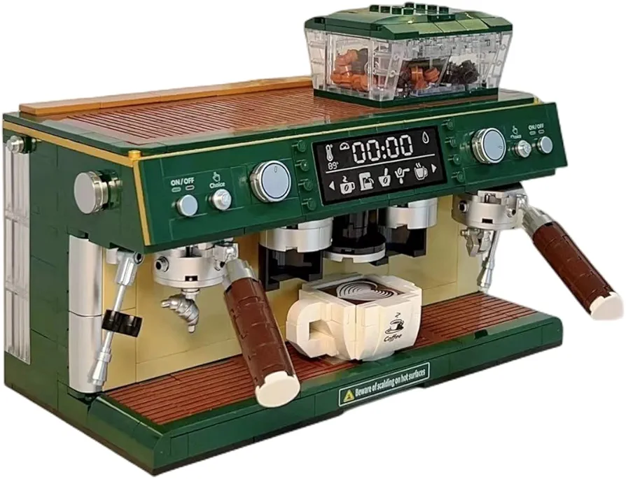 BEJARM 3D Micro Retro Coffee Machine Building Brick Sets for Adults Teens, Decorative Display Toys Collectible Model Birthday Gifts Home Ornament 928Pcs