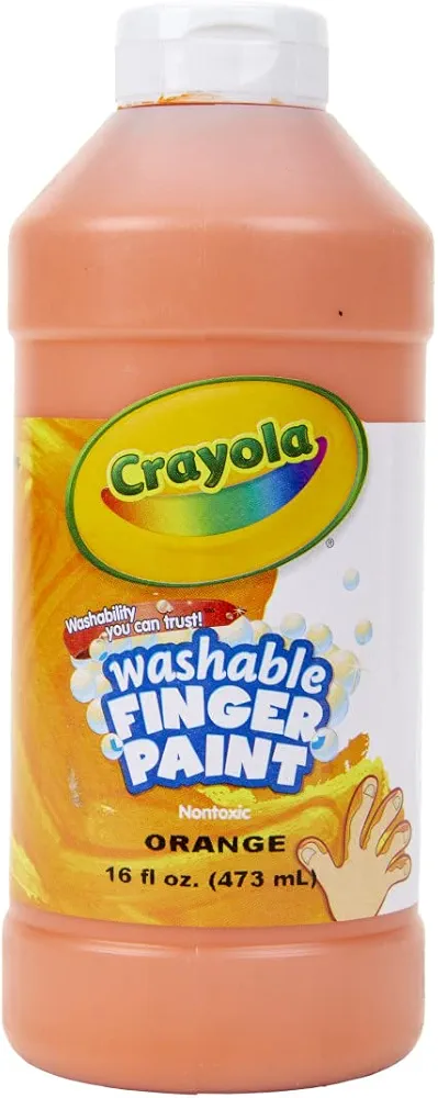 Crayola Washable Finger Paint - Orange (16 Oz), Toddler Paint for Arts & Crafts, Kids Classroom Supplies, Nontoxic & Easy To Clean