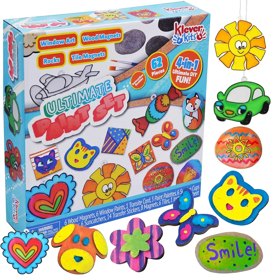 JOYIN 62 Pcs Arts and Craft Supplies for Kids - Painting Gift, Birthday Parties and Family Crafts
