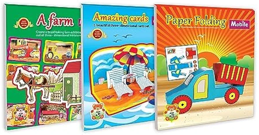MOBILE Set Farm 3D Craft Books for Kids, Easy to Use, Learn from Home Art Activity (Farm Kit)