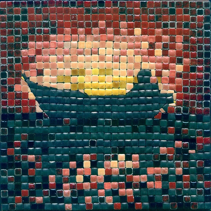 Easy to Use Mosaic Art Supplies for All Ages, Mosaic Art Kit 5.9-inch (15cm) Square Sun Set