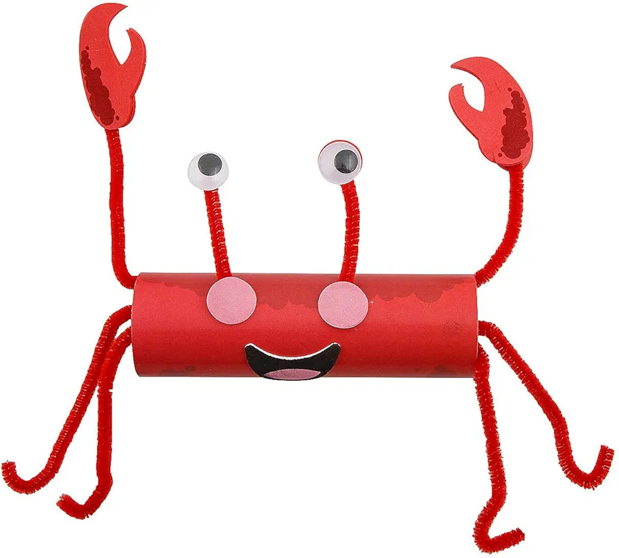 Fun Express Crab Craft Roll Craft Kit - Makes 12, Vacation Bible School 2024