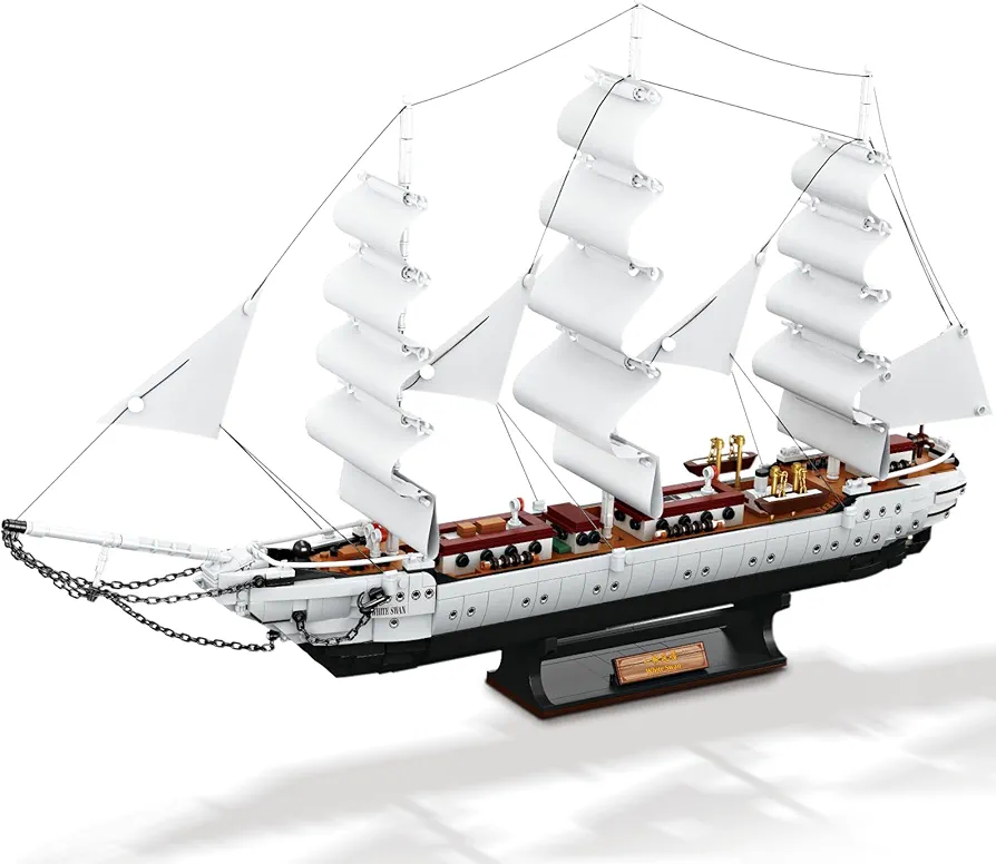 Ship Building Block Sets - 1672 PCS, Pirate Ship Building Set, Battleboat Model Building Toys, Sailboat Toy Gifts for Adults and Kid 8+