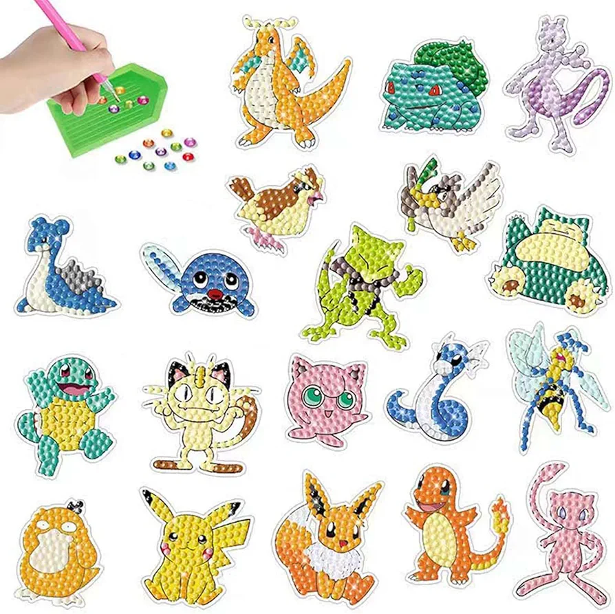 daxxin Diamond Art Stickers Kits for Kids Arts and Crafts for Kids Diamond Art Stickers Art and Crafts for Kids Beginners 5D DIY Gifts Diamond Mosaic, Small, BT160