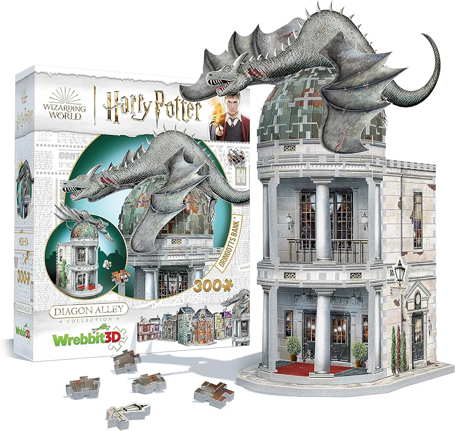 Wrebbit3D Harry Potter 3D Puzzle Model of Gringotts Bank | Diagon Alley Collection | A Mystical Journey of 300 Pieces for Witches, Wizards, and Muggles