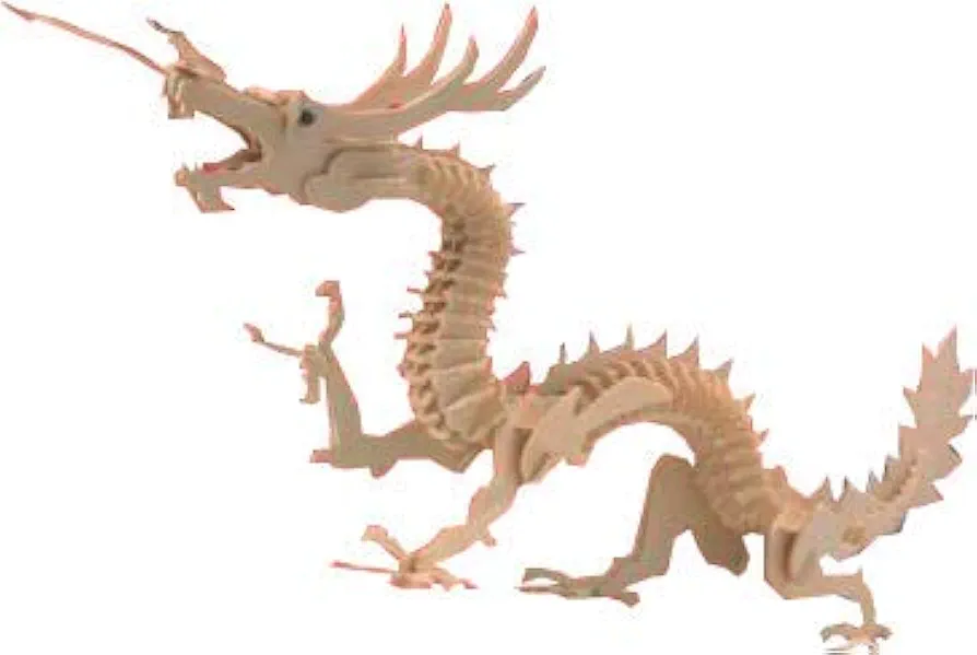 Dragon 3D Wooden DIY Jigsaw Puzzle - Paint Arts and Crafts Gifts for Kids and Adults