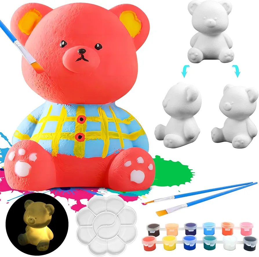 kykake Paint Your Own Sheep Lamp Art Kit, DIY Cartoon Night Light Kids Crafts Toys, Suitability Arts and Crafts for Kids Ages 8-12, Art Supplies Toys Stuffed Birthday Party Favors