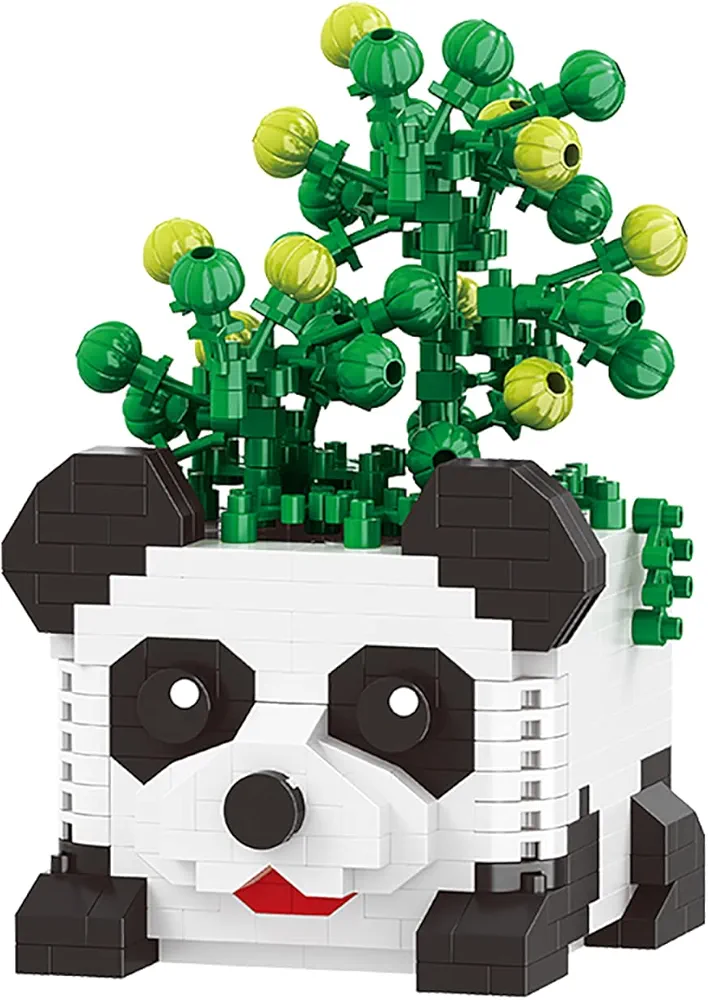 Larcele Micro Building Blocks Set, Dog and Flower, DIY Mini 3D Building Toy Bricks,435 Pieces KLJM-08 (Panda)