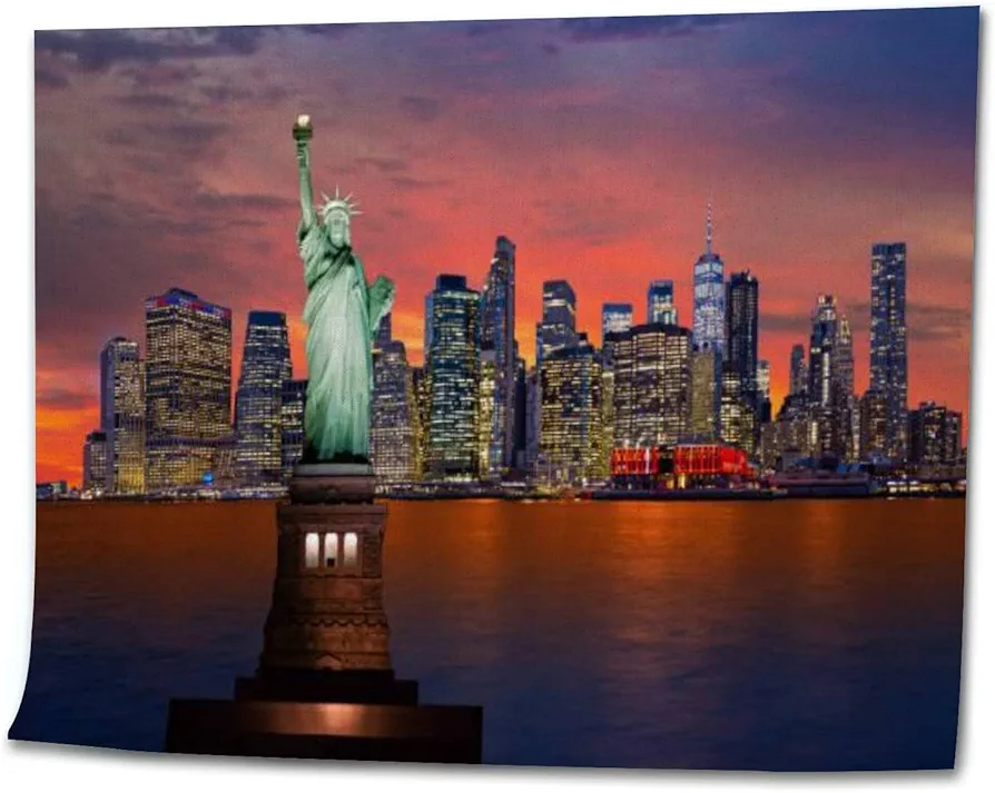 Statue Liberty New York City Skyline Financial District World Trade DIY Digital Oil Painting Set Acrylic Oil Painting Arts Craft Paint By Number Kits For Adult Kids Beginner Children Wall Decor
