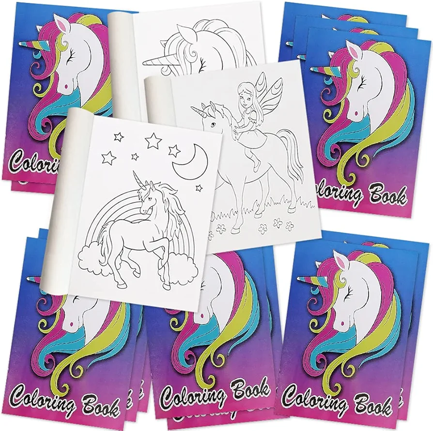 ArtCreativity Unicorn Coloring Books for Kids, Set of 12, 5 x 7 Inch Small Color Booklets, Fun Treat Prizes, Favor Bag Fillers, Birthday Party Supplies, Art Gifts for Boys and Girls