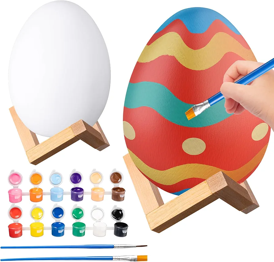 DMIGHT Easter Decorations 3D Night Light, Paint Your Own DIY Easter Egg Lamp Kit, Easter Basket Stuffers for Toddler, Arts and Crafts for Kids Ages 4-12
