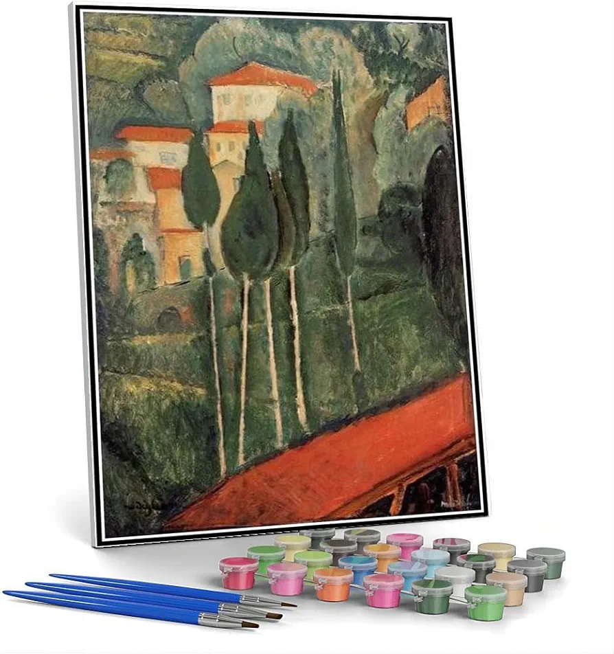 DIY Painting Kits for Adults Landscape Southern France Painting by Amedeo Modigliani Arts Craft for Home Wall Decor