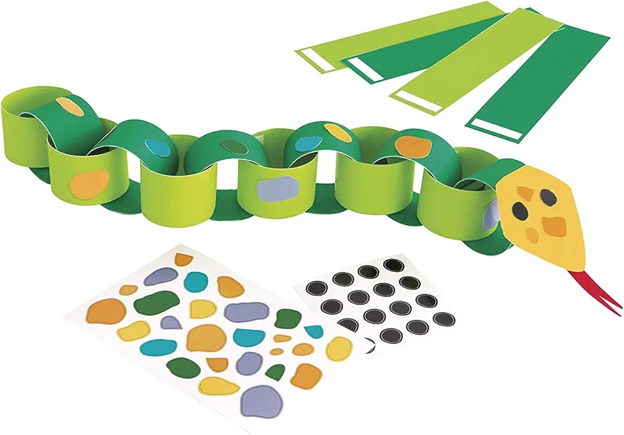 Unique Snake DIY Paper Chain Craft Kit (Pack of 4) - Fun & Easy-to-Make Activity for Kids and Adults