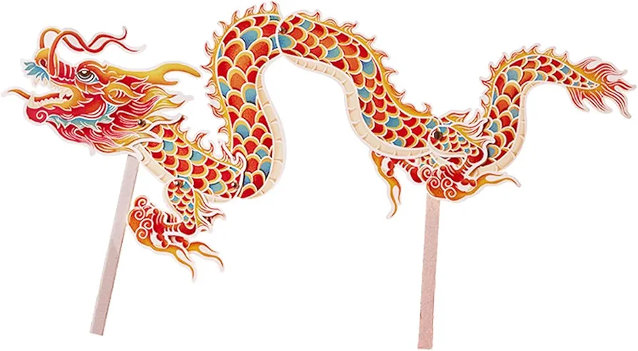 1 Set Chinese Dragon Dance Toy Material Bag 3D Paper Dragon Art Crafts Kids Toy Ornaments Dragon Boat Festival Kindergarten DIY Material Package Red