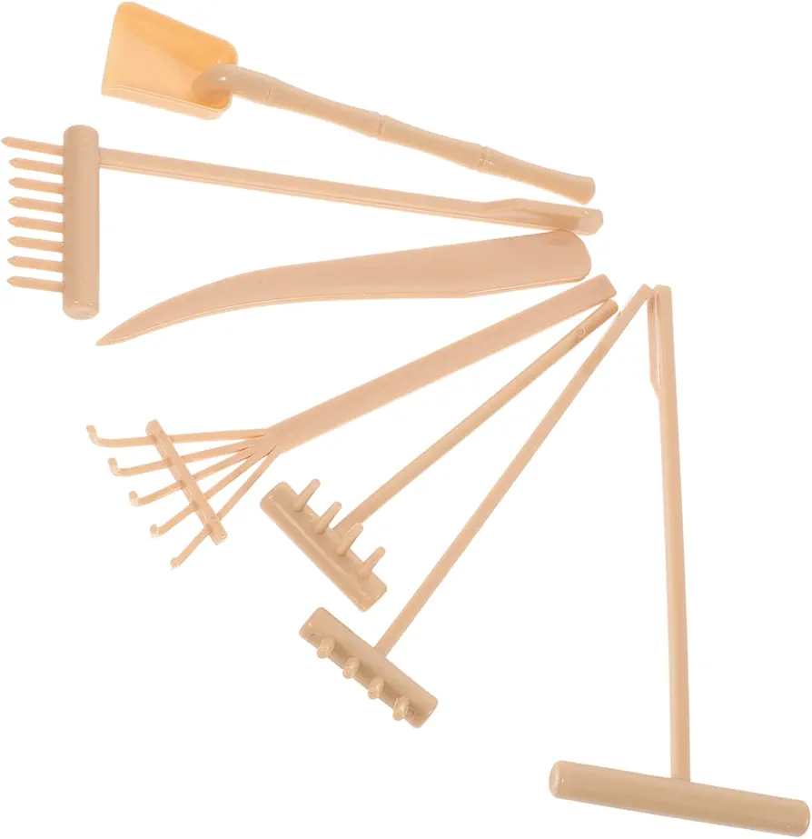 Kisangel 1 Set Sand Rake Mini Zen Garden Kit Suits for Beach Desktop Arts and Crafts Zen Garden Tool Kit Top Decor Japanese Accessories Supplies Child Plastic Small