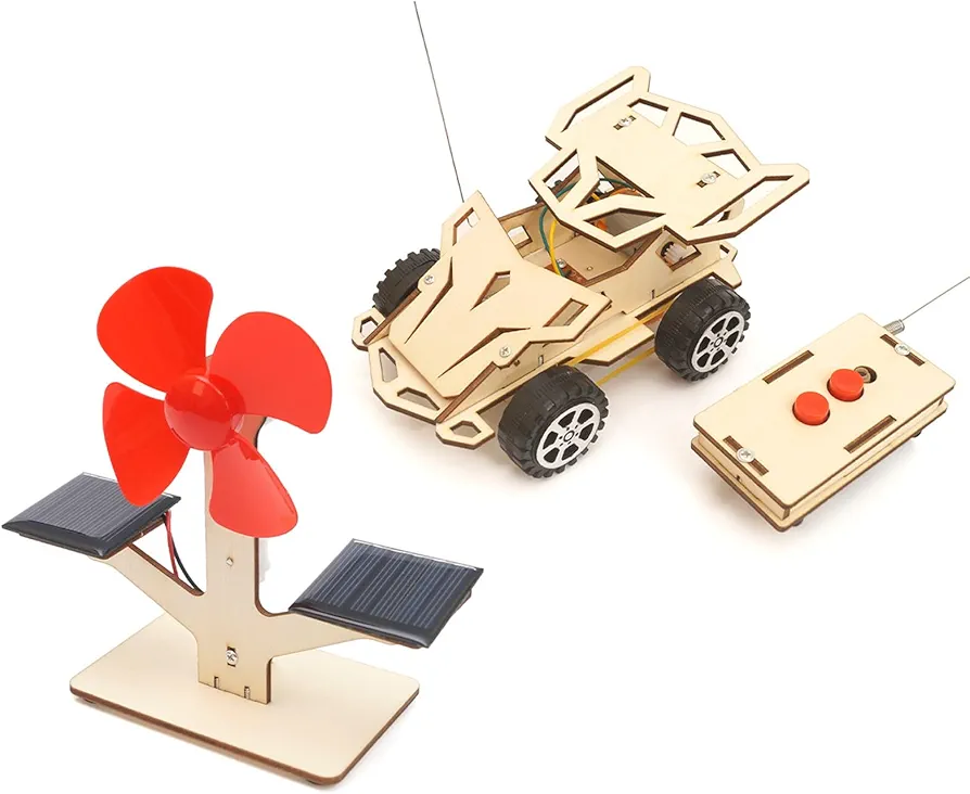 2 in 1 STEM Kits for Kids，Wood Craft Kit for Girls, STEM Projects Science Kits Crafts for Kids Ages 8-12，DIY Science Building Projects, 3D Wooden Puzzles Assembly Model Set