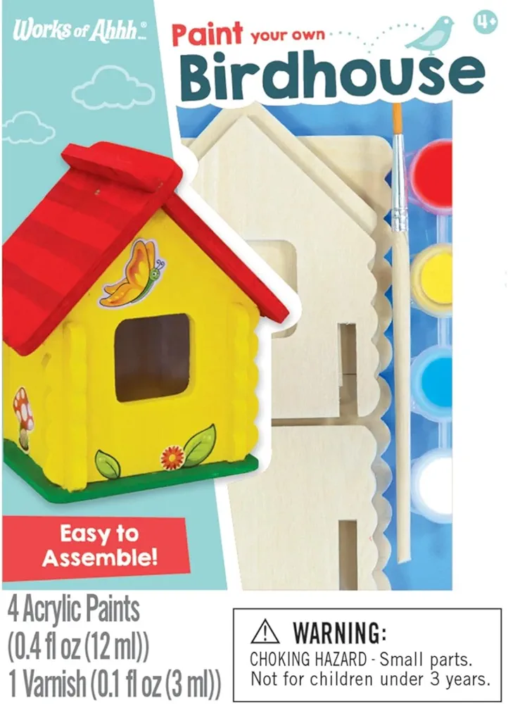Works of Ahhh... Mini Craft Set - Bird House Build & Paint Family Craft Set