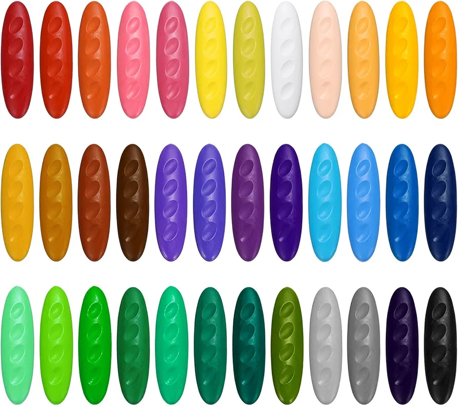 PATIKIL Washable Crayons, 36Pcs 36 Colors Easy to Grip Peanut Shape Crayon with Box for Art Craft Supplies Drawing Learning & Practice Festival Gift
