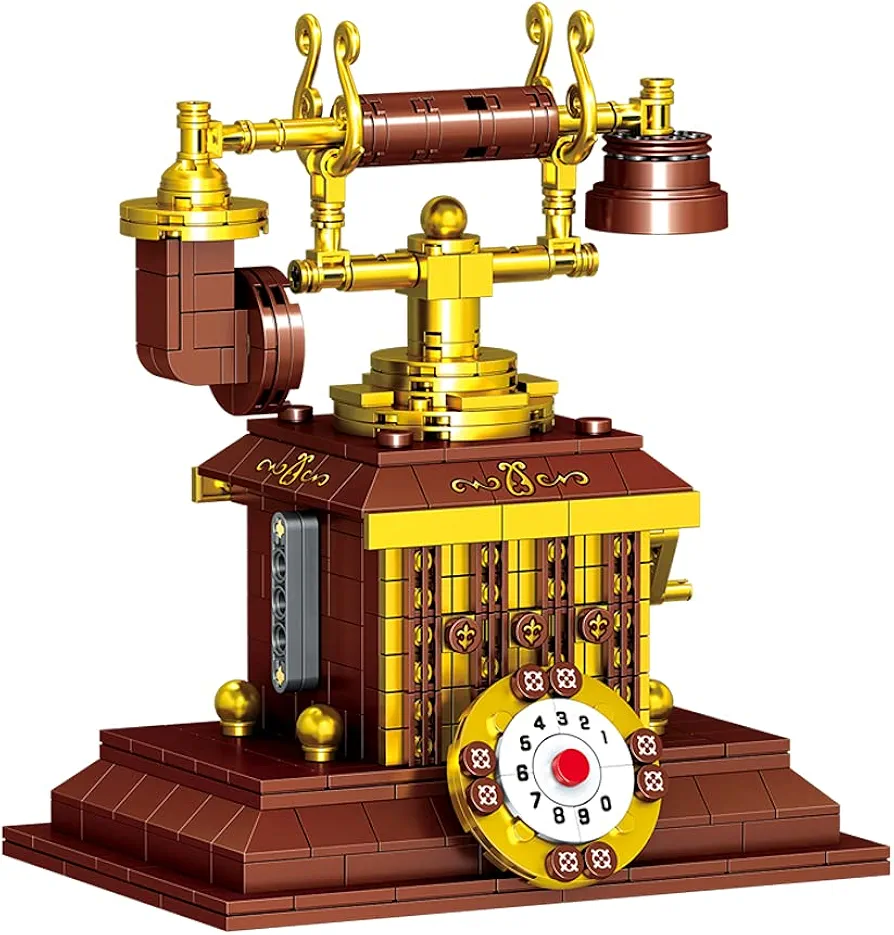 Uvini Adult Building Set, Classic Retro Series Telephone, Adult Building Set, Construction Brick Set Best Gift for Adult, Teens, Collectible Model to Build, 410 pcs (00871)