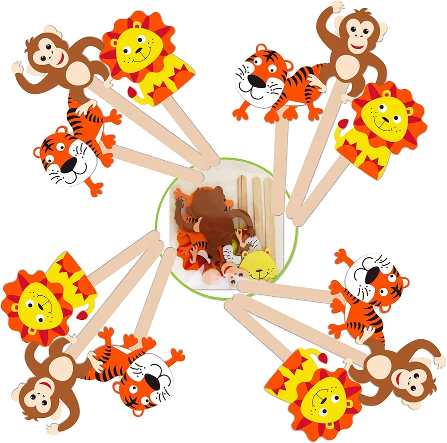 Zoo Pals Foam Craft Kits for Kids Crafts for Kids Ages 4-8 Animal Art Party Favors Jungle Craft Activities for Kids Ages 4-8 Kids Activities Arts and Crafts for Kids Ages 3-5 Kids Craft Kit 36 Pk