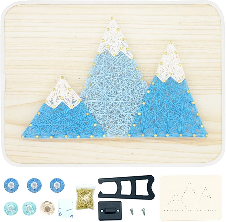 BAZIMA DIY String Art Kit for Beginner, DIY Snowy Mountains Craft Kit,Unique Gift,Craft Kit for Holidays
