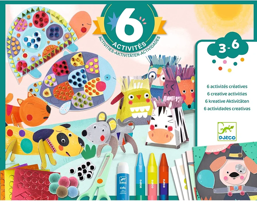 DJECO Animal House Craft Kit - Build, Decorate & Play for Home, School or Gifts - Fun & Creative for Family & Friends, Educational Art Craft Kit, Multi- Activitiy for Kids 4+