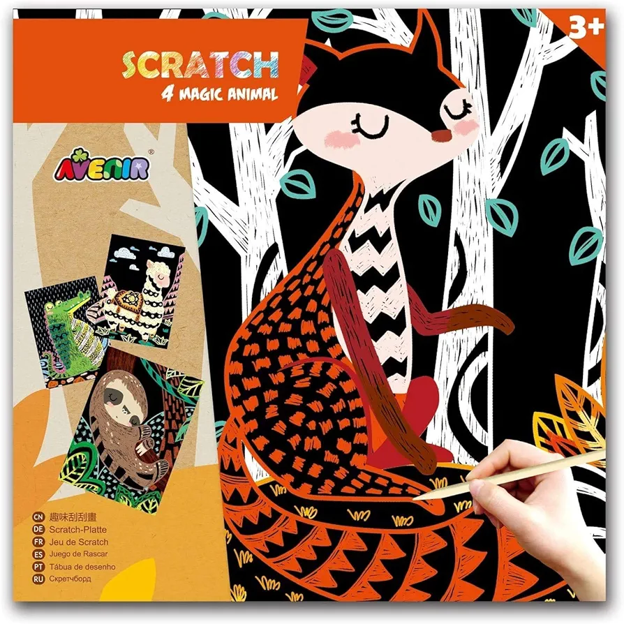 Avenir - Scratch Art - 4 Magic Animals