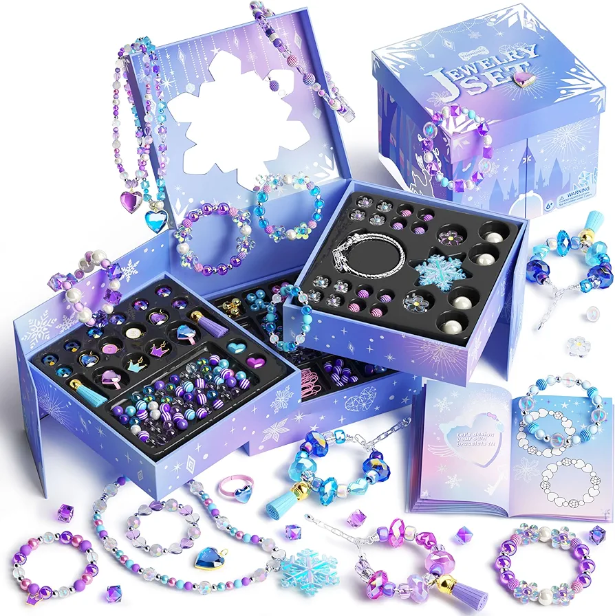 Tomons Gifts for Girls Ages 4-12, Frozen Bracelet Making Kit - Spark Creativity Imagination, Birthday Christmas Craft Gifts Ideas for 4 5 6 7 8 10 11 12 Year Old Girl
