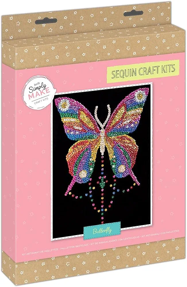 Sequin Craft Kit Set, Butterfly, DIY Craft, Make Your Own, Home, Children and Adults Hobby