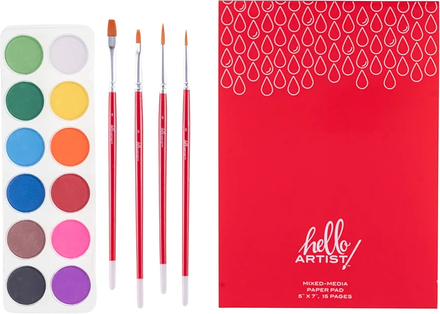 Hello, Artist! Watercolor Set 17 Pieces, Multi