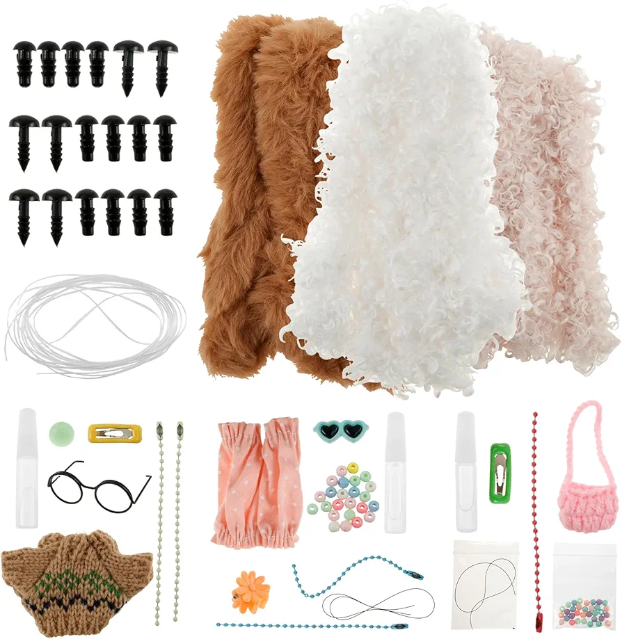Pipe Cleaners Craft Kit Fluffy DIY Pipe Cleaners Set Cute Decorative Accessories for Beginners Bear Animal Kit Soft Pipe Cleaners Craft Supplies with Thick Pipe Cleaner for Children Adults