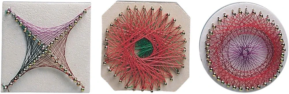 S&S Worldwide Mini String Art Craft Kit, 3-1/2" Diameter, Pack of 24