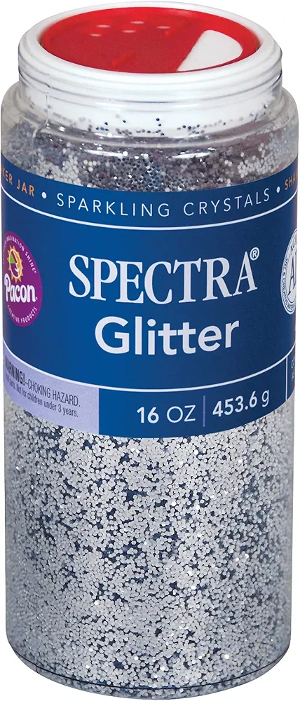 Spectra Arts & Crafts Glitter, Silver, 16 oz., 1 Jar