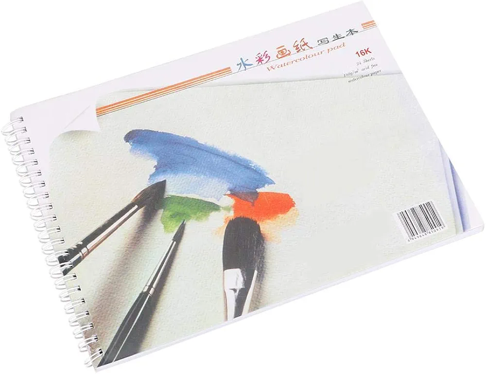 Acrylic Painting Book, Hand Painted Water-soluble Sketching Watercolor Painting Paper School Art Supplies(16K Watercolor Book 260x190mm)