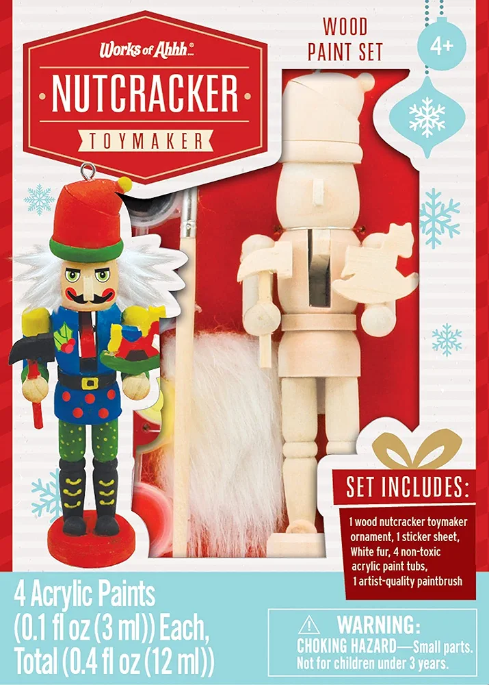 MasterPieces Works of Ahhh Holiday Craft Set - Toymaker Ornament Wood Paint Kit