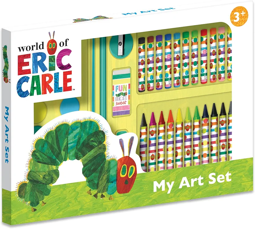 The Very Hungry Caterpillar Children's 42 Piece Art Set For Ages 3 to 8 Years - Includes Paints and Crayons