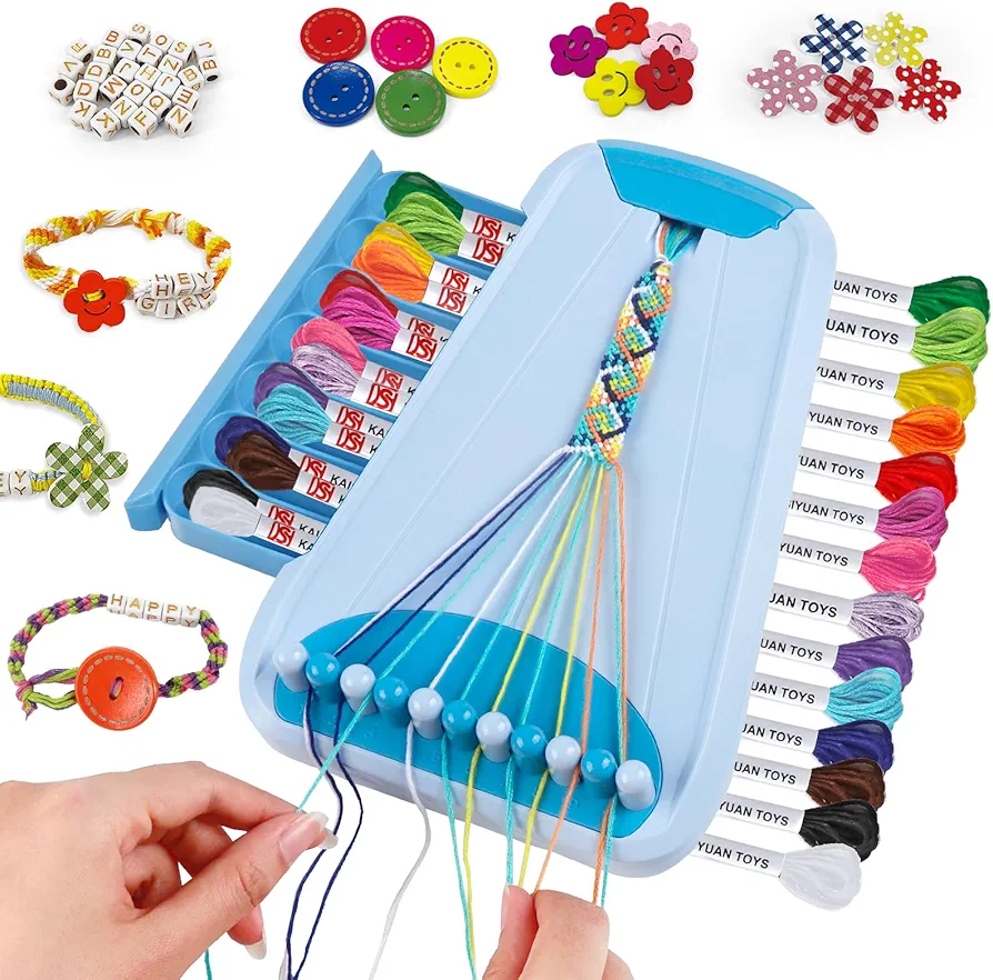 Bracelet Making Kit for Girls - Friendship Bracelet Kit - Birthday Gifts Ideas for Kids Girls Ages 6 7 8 9 10 11 12 Year Old, Arts and Crafts for Kids Ages 8-12 Teen Toys String Bracelets DIY Maker