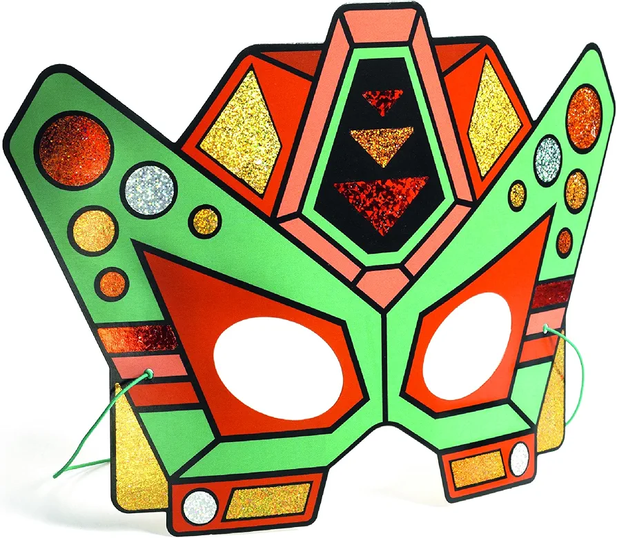 DJECO DIY Super Robots Mask Kit - Assemble Your Space Squad - Arts & Crafts for Little Ones - Fun & Creative for Family & Friends - Make-Believe Fun, Creative Kit for Children 5+ Years Girls & Boys